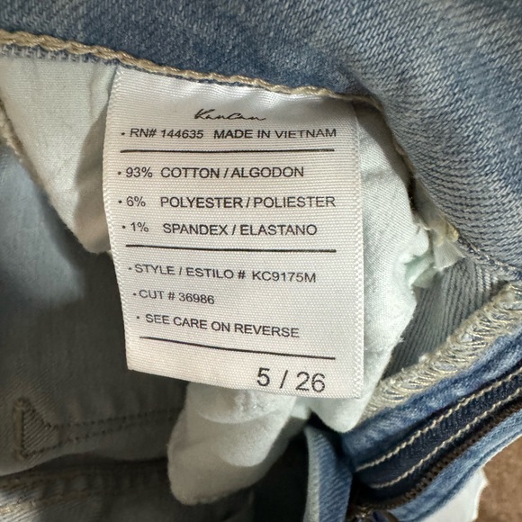 KanCan High Rise Side Stripe Raw Fringe Hem Straight Leg Jean 5/26 - Picture 8 of 11